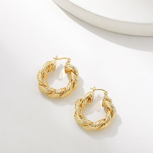 Twisted Hoops Gold Earring