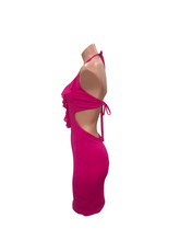 Load image into Gallery viewer, Hot Pink Halter Mini Dress