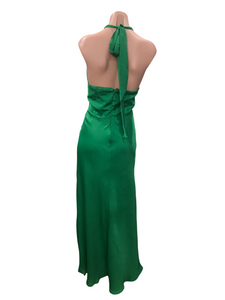 Green Halter Midi Dress