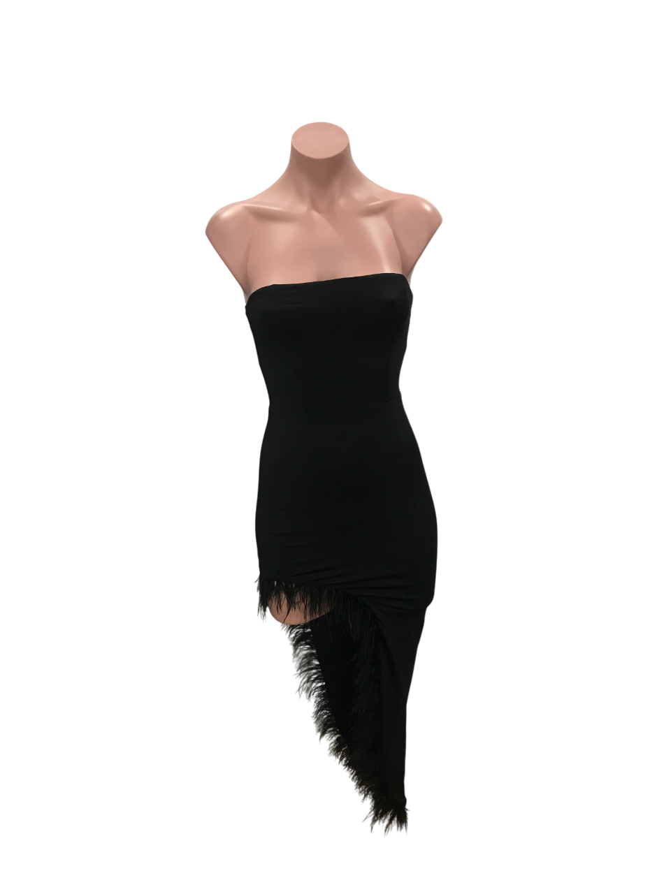 Black Feather Midi Dress