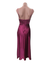 Load image into Gallery viewer, Fuschia Satin Long Dress