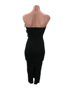 Strapless Black Midi Dress