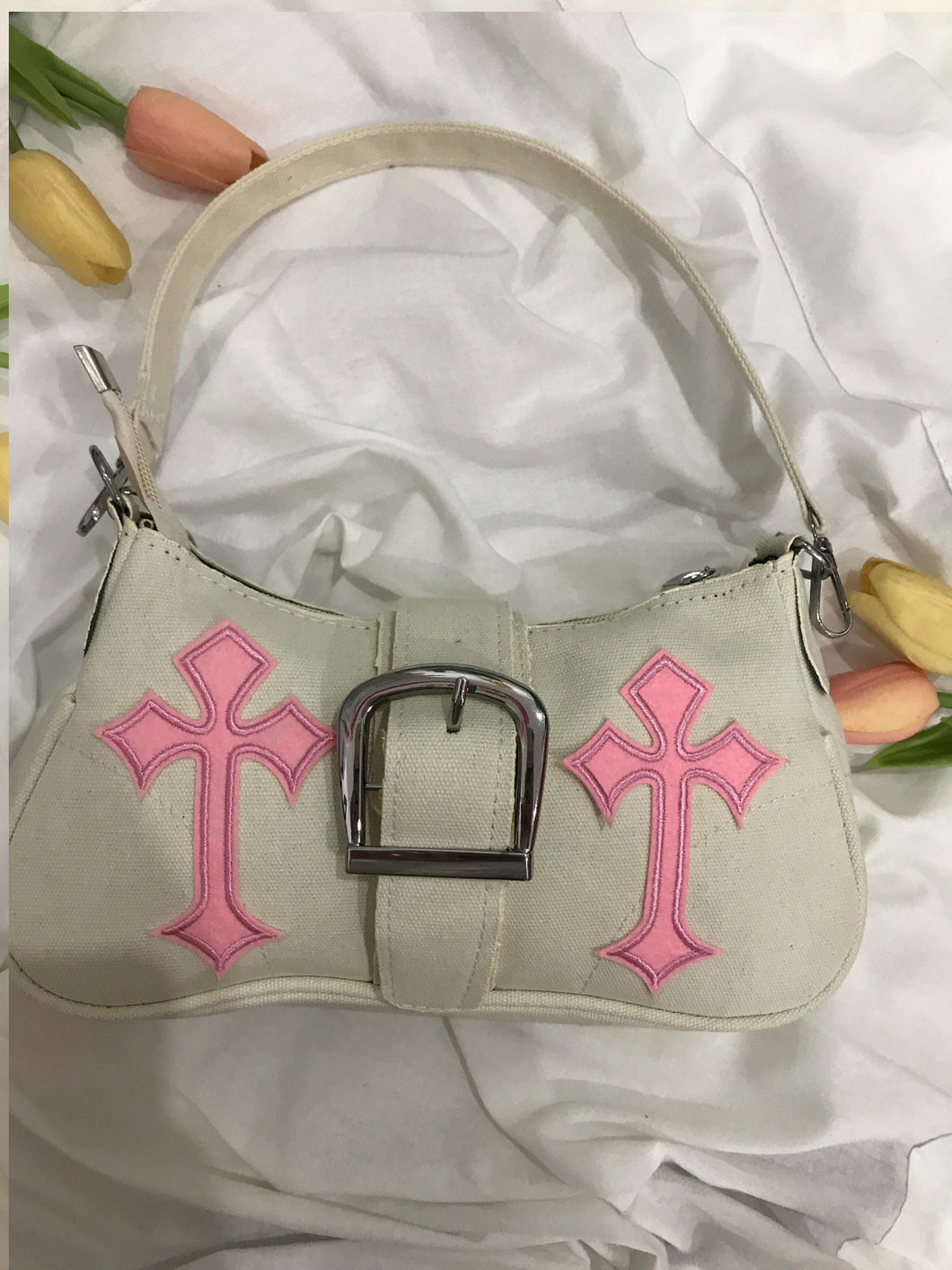 Cream Cross Handbag