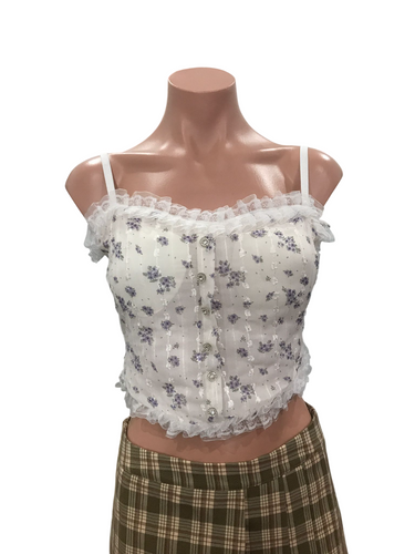 Cami Flower Lace Top - Lavender