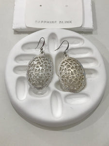 Boho Turtle Shell Silver Earring