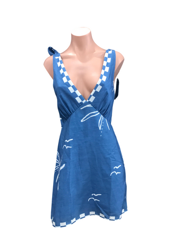 Blue Leaf Mini Dress