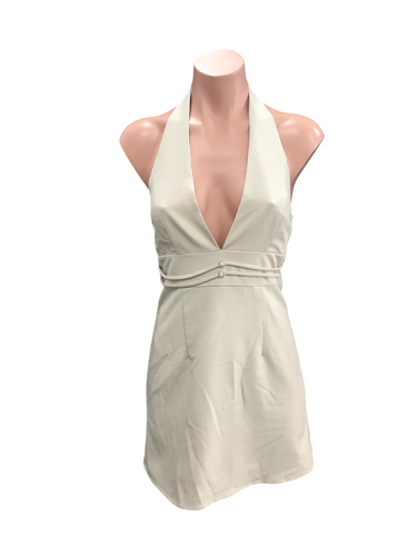 Halter Beige Mini Dress