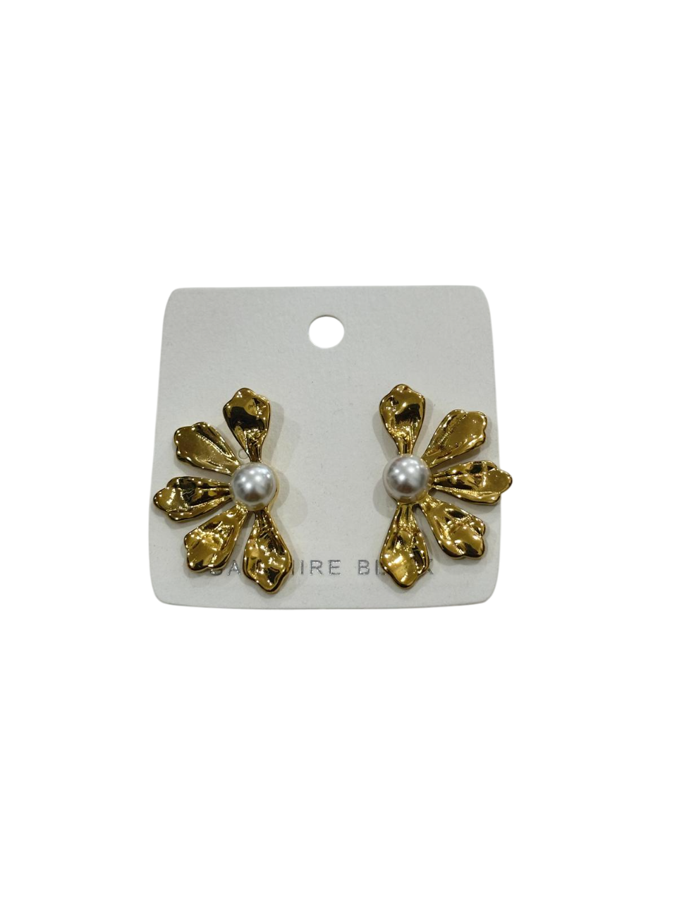 Half Flowers Gold Earrings