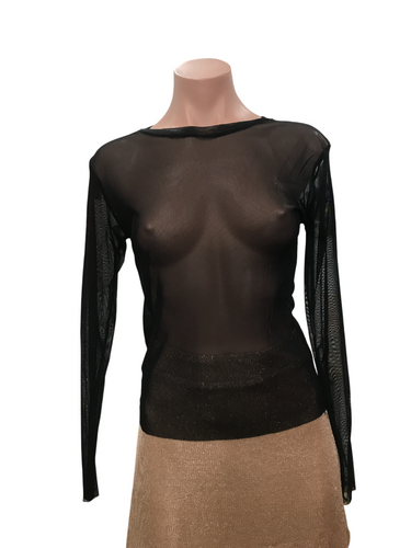 Y2K Black Mesh Top