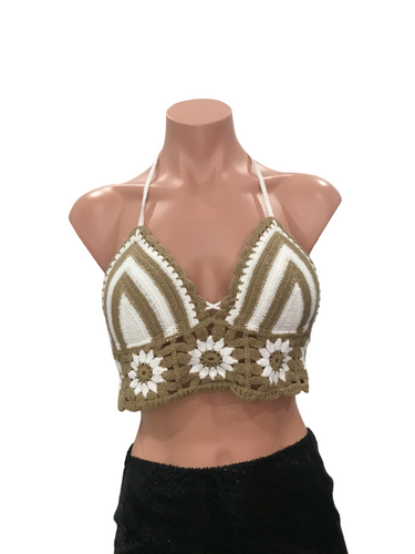 Line Crochet Top - Beige Sand