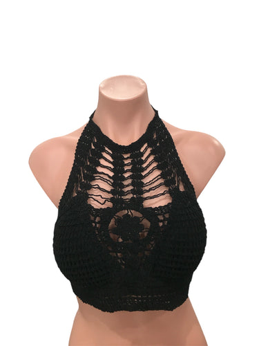 Black Dubai Crochet Top