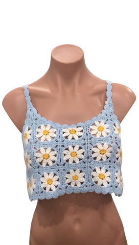 Multicolor Daisy Crochet Top