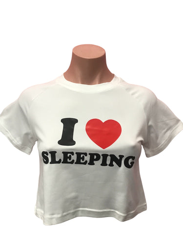 I Love Sleeping Crop Tee