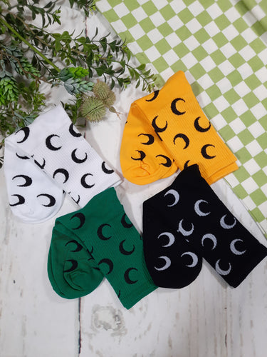 Crescent Moon Print Socks