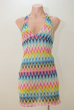 Load image into Gallery viewer, Halter Wavy Stitch Knit Mini Dress Multi-Colour